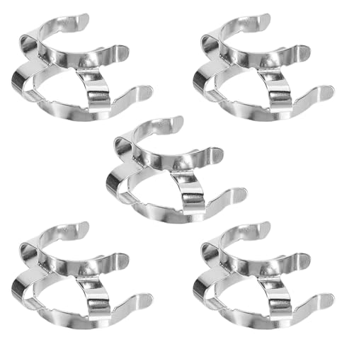 VILLFUL - VILLFUL 5 Pièces Pinces de Serrage Acier Inoxydable pour Flacons de Laboratoire Supports pour Verrerie Scientifique Antidérapantes et Faciles à Nettoyer