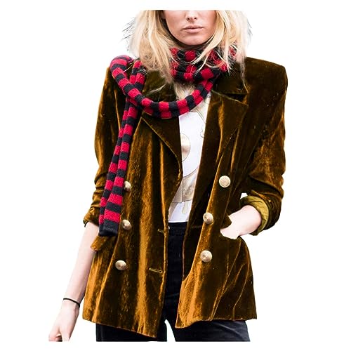 Blazer en velours doré pour femme la veste chic idéale pour vos fêtes de Noël