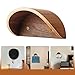 yunmanqiji Cowboy Hat Rack for Wall,2 Pack Wooden Hat Holder,with Satin Finish Hat Hooks,Non-Damage Brim Design Can Keeps Original Shape of Hat, for Western Hat Organizer (Walnut Wood)