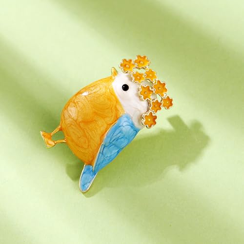 Image of Animal Brooch Pins Set Women Vintage Crystal Enamel Pin Rhinestone Peacock Bee Fish Bird ladybird Cat Retro Insect Shape Pins Jewelry for Men Christmas Mother's Day Xmas Gift (Bird)