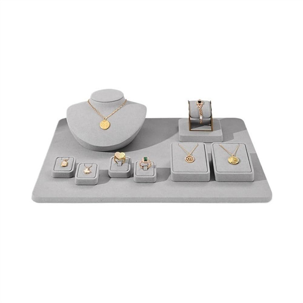 QINGGANG-0224 jewelry organizer Microfiber Jewelry Rack Necklace Ring Watch Counter Display Rack Light Luxury Jewelry Display Props for dressing table