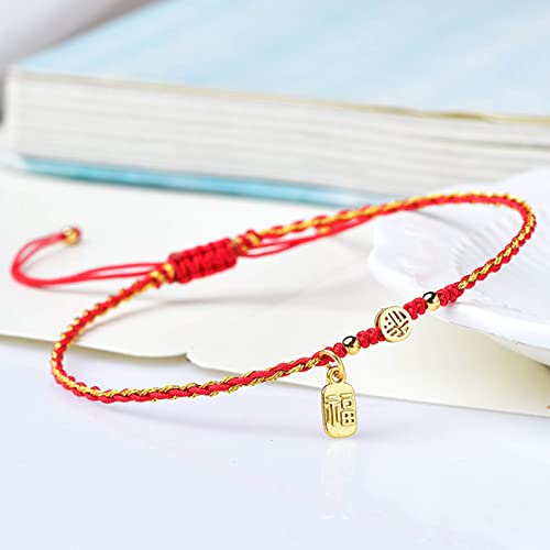 Toltec Lighting 2 Tobilleras Hilo Rojo Feng Shui Tobilleras Doradas Abalorio Suerte Pulsera Pie Mujer Tobilleras Rojas Hechas A Mano Tobilleras Ajustables Vintage Buena Fortuna Talismán Riqueza Cover
