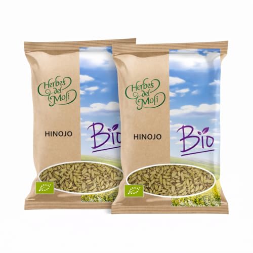 Pack 2 x Hinojo Semillas Bio Herbes del Molí 90 g (180 g) | Semillas ecológicas para infusión y cocina | Sabor anisado y aromático, sin cafeína, ideal para sobremesa