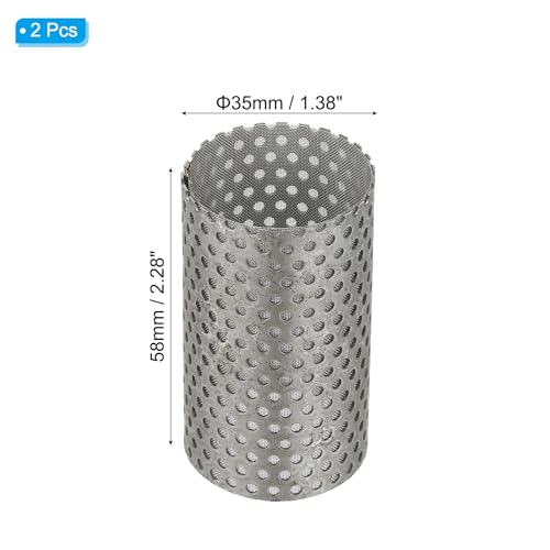 Image of PATIKIL 2 Pcs 35mm OD Strainer Mesh, 58mm H 80 Mesh Screen Y Shaped Strainer Filter Valve Mesh Screen 304 Stainless Steel Double Layer Strainer Mesh for Debris Pump Water Oil Separation