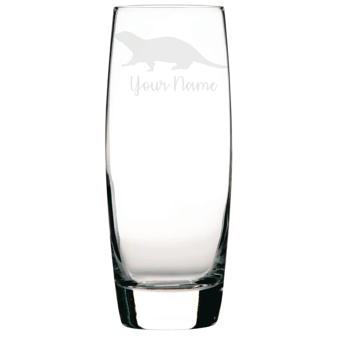 Personalised Otter Engraved Hi-Ball Glass, Otter Gift, Otter Glass, Gift for Women, Gift for Men