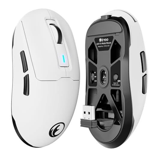 IFYOO G59 2.4G/BT/Wired Wireless Gaming Mouse, Rechargeable USB Type-C Wireless Game Mouse, 6 Adjustable DPI, Max 8000 DPI, 60g Lightweight, 6 Programmable Buttons, PC Computer Laptop, Win 11 10, Mac