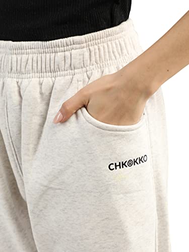 Image of CHKOKKO Women High Rise Gym Wear Sports Fitness Relaxed Track Pant
