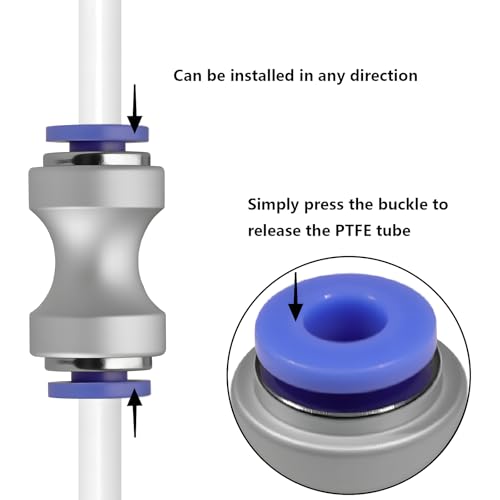 5PCS Teflon Zuführungsrohrverbinder für X1/P1 Serie, PTFE Rohr AMS Verbinder Koppler Pneumatische Verbindung für Bambu Lab X1/X1C/X1E/P1P/P1S 3D Drucker