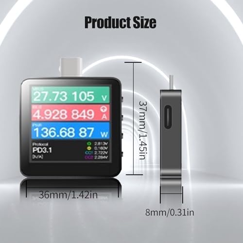 Image of Version Supports USB PD3.1 Power-Z KM003C Portable USB-C Fast Charging Tester PD3.1 QC5.0 Digital Voltmeter & Ammeter Power Bank Tester (Up to 50V)