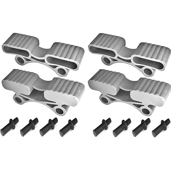 cyclingcolors 4 x uchwyt listewkowy 38 mm x 12 mm + 8 x bolce 11 mm stelaż listewkowy nakładki na łóżko elastyczne gumowe szare Duo