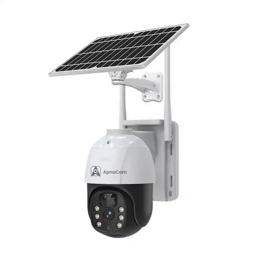 5MP Solar 4G SIM Pan & Tilt Zoom CCTV Camera, Outdoor Camera, Weatherproof, 2 Way Talk, Motion Detect, Supports SD Card Up to 128 GB, Colored Night Vision Outdoor Security Camera