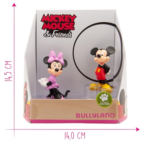 Bullyland 15083 Disney Mickey and Minnie Toy Set in Gift Box, 2 Pieces, Lovingly Hand Painted Figures - Image 2