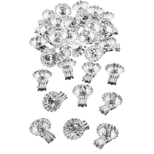 OFFSCH 36pcs Christmas Candle Holder Clips Shaped Candlestick Holders Decorative Clips for Tea Lights for Holiday Decor and Events