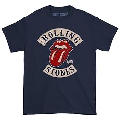 Rockabilia Rolling Stones Tour 78 On Navy T-shirt pour homme Bleu marine - Les Beatles, Paul McCartney, John Lennon, RIngo Starr, George Harrison