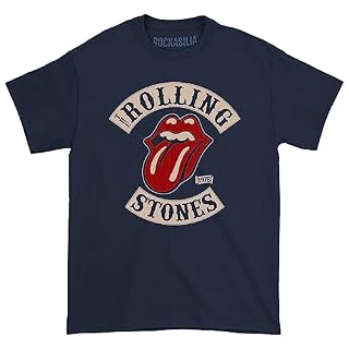 Rockabilia Rolling Stones Tour 78 On Navy T-shirt pour homme Bleu marine - Les Beatles, Paul McCartney, John Lennon, RIngo Starr, George Harrison