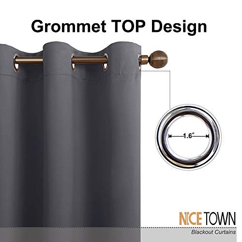 NICETOWN Grey Bedroom Thermal Curtain Drapes - Rideau De Porte Thermal Insulated Room Dividers Window Treatments for Nursey Room (1 Panel, W80 x L84-Inch) by NICETOWN - Used condition - Image 2