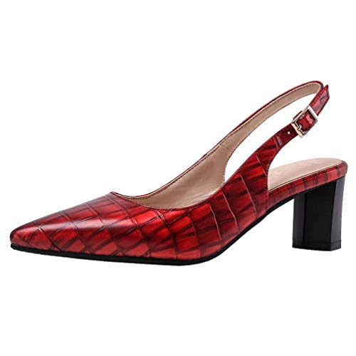 Caradise Womens Pointed Toe Slingback Block Heel Pump Office Dress Shoes