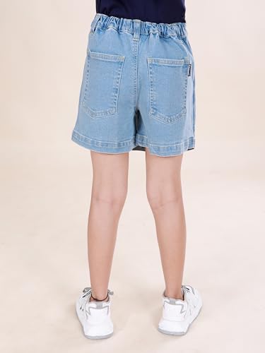 Image of KiddoPanti Girls Denim Over Lap Shorts