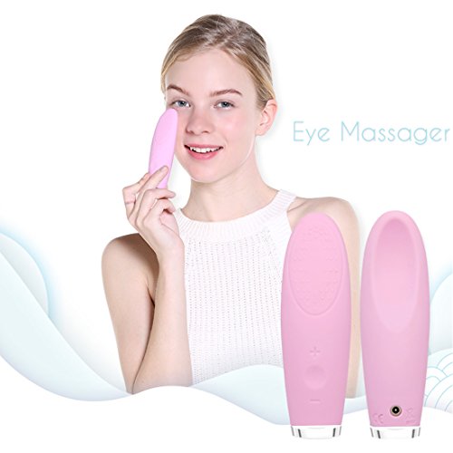 Skineat Electric Silicone Eye Massager Remove Eyes Dark Circle Pouch Anti-fatigue Manual Design Vibration Care for Eye Health(Pink)