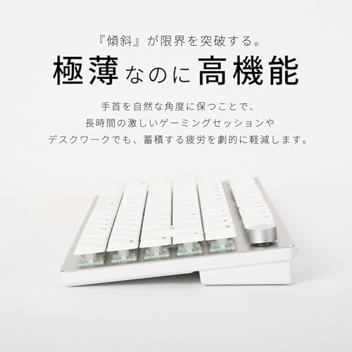 STORIA キーボード Comet 75 ラピッドトリガー ラピトリ ロープロファイル 日本語配列 ゲーミングキーボード 白 PBTキーキャップ 75% ポーリングレート 8000 Hz 対応 RGBライト 磁気軸 GATERON ホワイト SK25CT75