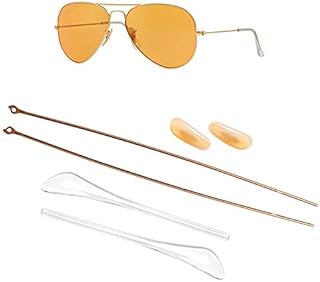 HEYDEFO Replacement Temple Arms Nose Pads Temple Tips Repair Kit for Ray-Ban Aviator RB3025 3025 Sunglasses (Gold)