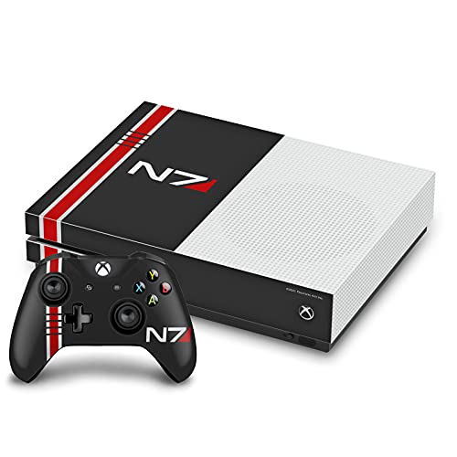 Autocollant N7 Xbox One S : vinyle de jeu premium anti-bulles et anti-rayures