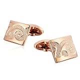 Aeici Boutons de Manchette Homme Totem Carré Boutons de Manchette Homme Acier Inoxydable Or Rose Boutons de Manchette Cadeau pour Homme Pas Cher