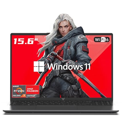 2026 AMD Gaming Laptop, 15.6 inch Laptop Computer with AMD Ryzen 7 7730U Series(8C/16T, Up to 4.5GHz), 16GB RAM 512GB NVMe SSD Laptop, AMD Radeon Graphics, WiFi-6, Backlit KB, HDMI Windows 11 Laptop