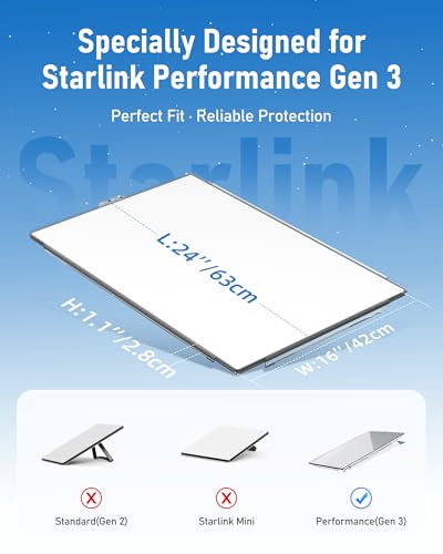 Image of Starlink Performance Gen 3 Protective Cover - Hard Shell PC Case, Waterproof Shockproof Signal-Safe Hail Protector Shield, Outdoor Roof RV Accessories, Durable Anti-Scratch Design