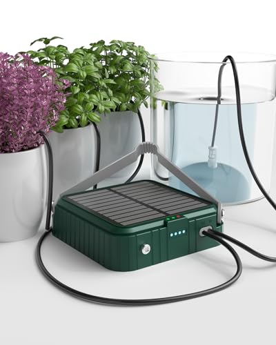 Solar Tropfbewässerungssystem für Garten, Automatisches Bewässerungsset für Topfpflanzen, Balkon, Pflanzenbett und Gewächshaus Gartenbewässerungssatz (grün)