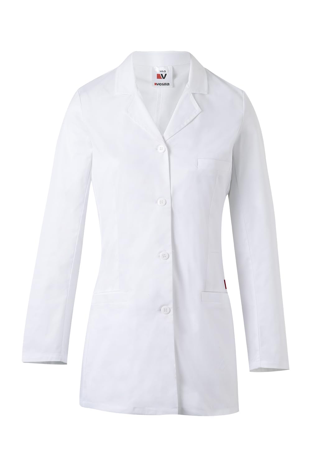 Velilla 539009S; bata Stretch corta para mujer; color blanco; talla