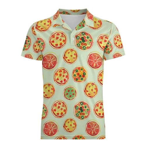 Boys' Classic Polo Shirts Short Sleeve Moisture-Wicking Golf & Tennis Shirts for Youth Teens Colorful Pizza4