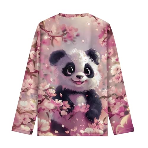 Image of Girls Cartoon Print Long Sleeve Graphic Tee Casual Crew Neck T-Shirts for 3-16 Years Little Girls