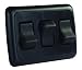 JR Products 12245 Black Triple SPST On-Off Switch with Bezel