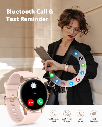 Gydom Smart Watch For Women Answer/Make Call, 1.28" Touch Screen Fitness Tracker With Blood Oxygen/Heart Rate/Sleep Monitor, 100 Sport Modes, Ip68 Waterproof Smartwatch For Android Iphone #TOP1