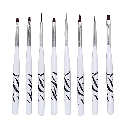 Nagel-Zeichnungs-Pinsel, Professionelles Nylonhaar 8pcs DIY Ergonomischer Griff Nagel-Kunst-Pinsel-Set Hautfreundlich… – Bild 8