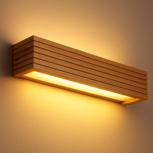 Image of Raywood LED Wall Lamp | Modern Warm White Wooden Wall Lights for Living Room, Bedroom, Bathroom, Kids Room, & Home Decor - (1 Pack)