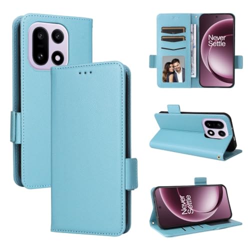 Étui Moto G85 5G cuir grainé bleu clair à rabat magnétique