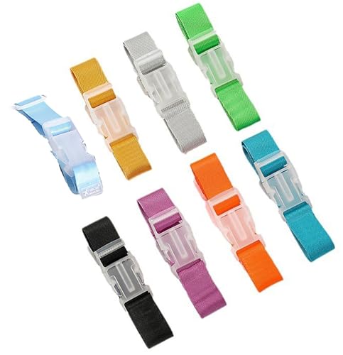 Image of Luggage Backpack Straps, 8 Pcs Random Color 1 Inch x 12 Inch Adjustable Luggage Backpack Buckle for Attachment Travel Accessories (8)