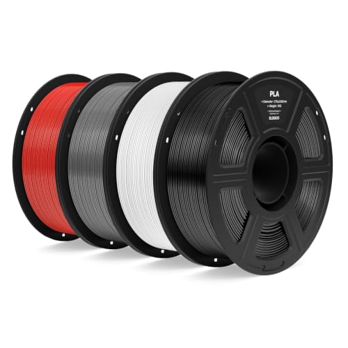 Image of ELEGOO PLA 3D Printer Filament Bundle 4KG Black /White /Grey /Red | 1.75mm Dimensional Accuracy + /- 0.02mm, 4pcs 1kg Spools, Fit Most FDM 3D Printers