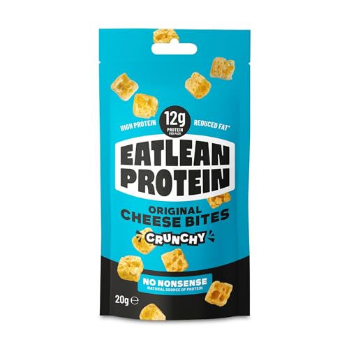 Eatlean – Cheese Bites, Original Flavour Cheese Snacks with 12g of Protein, Vegetarian, Gluten-Free, and Keto Snacks, 83 Calories, 4g of Fat, 20g Bags, 5-Pack
