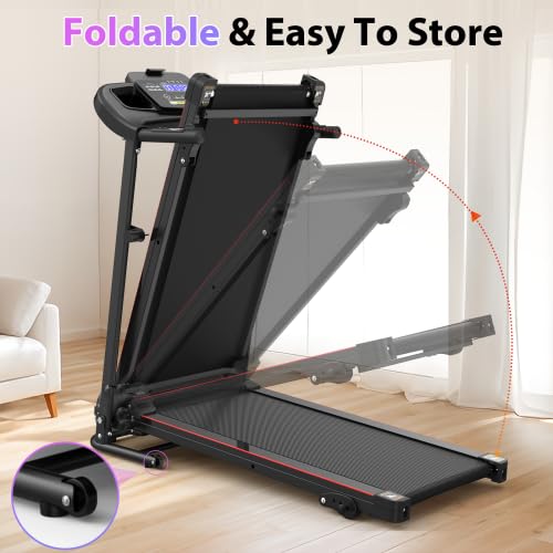 Image of Under Desk Treadmill, 2.5HP Folding Treadmill with 265 lbs Capacity - Incline Walking Pad for Home, 12 Programs, Compact & Portable for Small Spaces and Apartments
