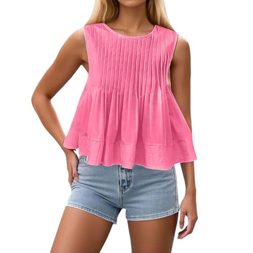 Débardeur col en V pour femme - Top élégant sans manches pour l'été