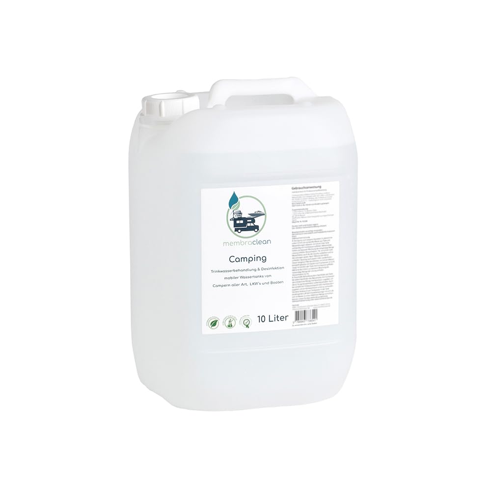 10 Liter membraclean Trinkwasseraufbereitung Camping & Wohnmobile | Für sicheres Trinkwasser unterwegs: Trinkwasser aufbereiten, konservieren und Biofilm abbauen