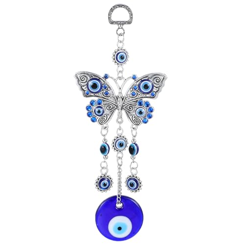 Ymapinc Evil Eye Car Charm Amulet Wall Hanging，Blue Eye for Front Door Decor Hanging Lucky Charm Home Protection and Blessing Spiritual Decor Accessories for Car,Door,Wall