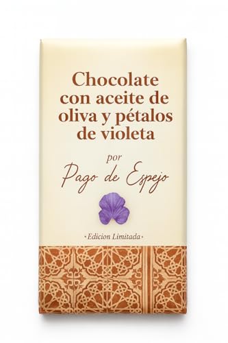 Tableta De Chocolate Artesanal Gourmet Con Aceite De Oliva Virgen Extra Pétalos De Violeta Cacao Aromático Edición Limitada Sabor Floral Dulce Exclusivo 100g Perfecta Para Regalo Premium