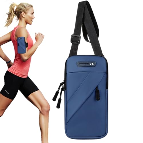 Brazalete Running con Soporte para Teléfono,Organizador de Smartphone de Cuero de PU - Brazalete con Soporte de Móvil,para Hombres Mujeres Jóvenes Adultos Senderismo Gimnasio Viajes Fitness