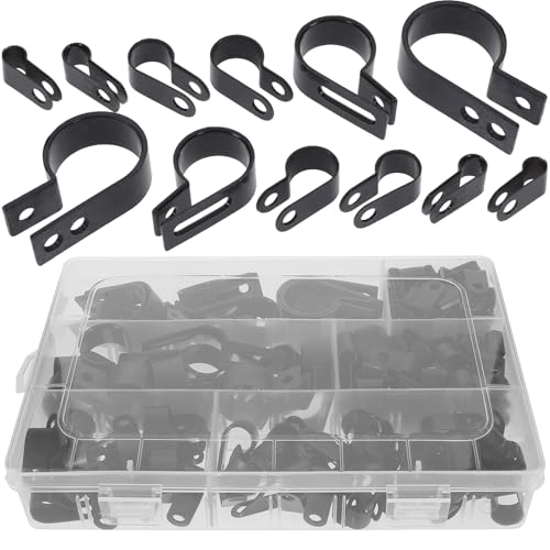 KICHOUSE Kit Surtido De 200 Abrazaderas Adhesivas Para Cables De Plástico Y Color Negro Para Pared