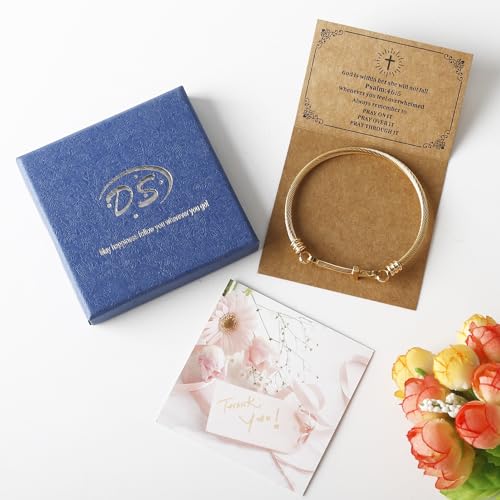 DS Religious Gift for Her Christian Cross Bracelet Bible Verse God is Within Her She Will Not Fall Inspirational Bracelets For Women Stainless Steel Jewelry Gift To Daughter Best Friend 6