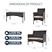 Kullavik 4 Pieces Outdoor Patio Furniture Set,PE Wicker Rattan Chairs Garden Conversation Sets with Tempered Glass Table and Soft Cushions for Lawn,Pool or Backyard,Sand